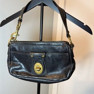 Vintage Coach Black Shoulder Bag with Gold Hardware *RARE*